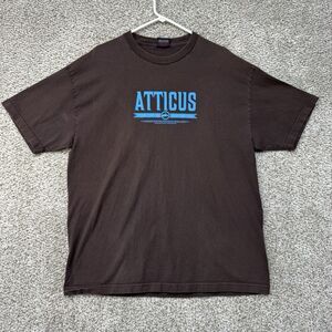Vintage Atticus Shirt Mens Extra Large Brown Short‎ Sleeve Raven Blink 182 Adult